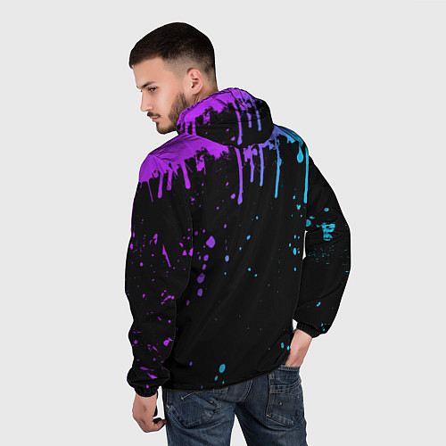 Мужская ветровка НЕОНОВЫЕ ПОДТЕКИ / 3D-Черный – фото 4
