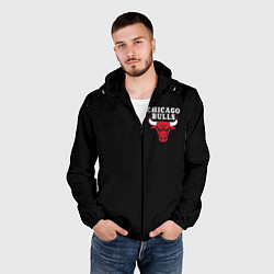 Ветровка с капюшоном мужская CHICAGO BULLS, цвет: 3D-черный — фото 2