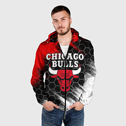 Ветровка с капюшоном мужская CHICAGO BULLS, цвет: 3D-черный — фото 2