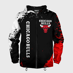 Ветровка с капюшоном мужская CHICAGO BULLS, цвет: 3D-черный