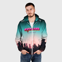 Ветровка с капюшоном мужская HOTLINE MIAMI, цвет: 3D-белый — фото 2