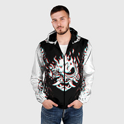 Ветровка с капюшоном мужская CYBERPUNK 2077 SAMURAI GLITCH, цвет: 3D-черный — фото 2