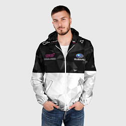 Ветровка с капюшоном мужская SUBARU WRX STI спина Z, цвет: 3D-белый — фото 2