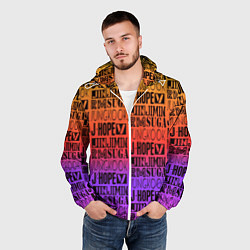 Ветровка с капюшоном мужская BTS, цвет: 3D-белый — фото 2