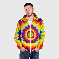 Ветровка с капюшоном мужская Tie-Dye, цвет: 3D-белый — фото 2