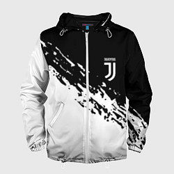 Ветровка с капюшоном мужская JUVENTUS, цвет: 3D-белый