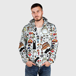 Ветровка с капюшоном мужская Тоторо, цвет: 3D-белый — фото 2