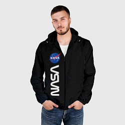 Ветровка с капюшоном мужская NASA НАСА, цвет: 3D-черный — фото 2