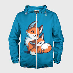 Мужская ветровка Лисья семья