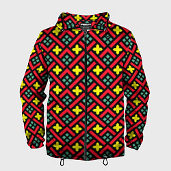 Ветровка с капюшоном мужская Abstract cross armor, цвет: 3D-черный