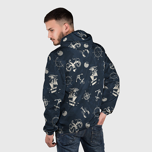Мужская ветровка Nautical art / 3D-Черный – фото 4
