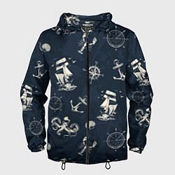 Ветровка с капюшоном мужская Nautical art, цвет: 3D-черный