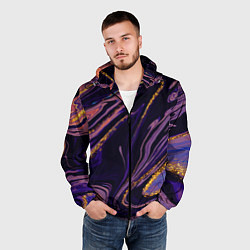 Ветровка с капюшоном мужская Краски, цвет: 3D-черный — фото 2