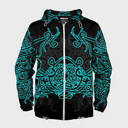 Ветровка с капюшоном мужская Узоры магия, цвет: 3D-белый