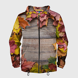 Ветровка с капюшоном мужская Осенний Забор, цвет: 3D-черный