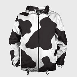 Ветровка с капюшоном мужская Корова, цвет: 3D-черный