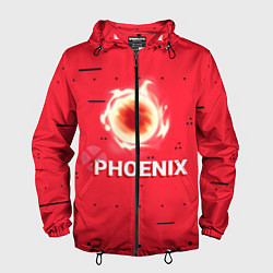 Ветровка с капюшоном мужская Phoenix, цвет: 3D-черный