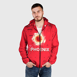 Ветровка с капюшоном мужская Phoenix, цвет: 3D-черный — фото 2
