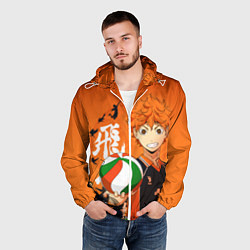 Ветровка с капюшоном мужская ВОЛЕЙБОЛ!! HAIKYUU!!, цвет: 3D-белый — фото 2