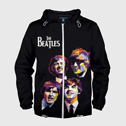 Ветровка с капюшоном мужская The Beatles, цвет: 3D-белый