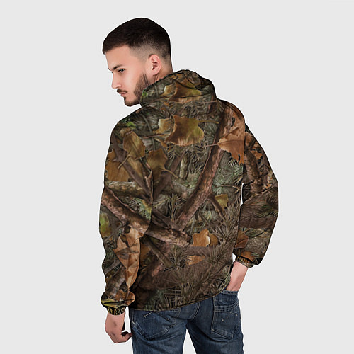 Мужская ветровка Охотничий камуфляж / 3D-Черный – фото 4