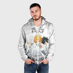 Ветровка с капюшоном мужская Персонажи Обещанный Неверленд, цвет: 3D-белый — фото 2