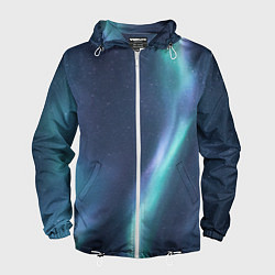 Ветровка с капюшоном мужская Северное Сияние, цвет: 3D-белый