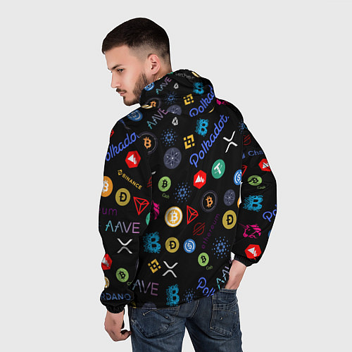 Мужская ветровка ЛОГОТИПЫ КРИПТОВАЛЮТ Z / 3D-Черный – фото 4