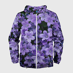 Ветровка с капюшоном мужская Фиолетовый цвет весны, цвет: 3D-белый