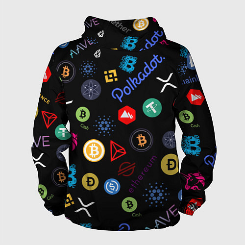 Мужская ветровка BITCOIN PATTERN БИТКОИН Z / 3D-Белый – фото 2