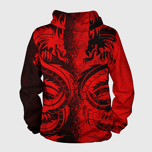 Мужская ветровка BLACK RED DRAGONS TATOO / 3D-Белый – фото 2