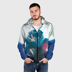 Ветровка с капюшоном мужская Легоси Хару крупный принт, цвет: 3D-черный — фото 2