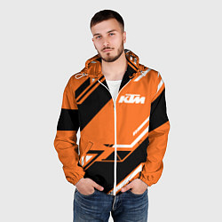 Ветровка с капюшоном мужская KTM КТМ SPORT, цвет: 3D-белый — фото 2