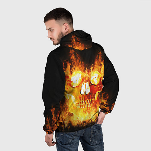 Мужская ветровка Огненный череп / 3D-Черный – фото 4