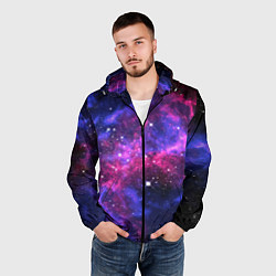Ветровка с капюшоном мужская Distant space, цвет: 3D-черный — фото 2
