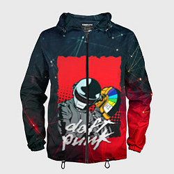 Ветровка с капюшоном мужская DAFT PUNK MUSIC, цвет: 3D-черный