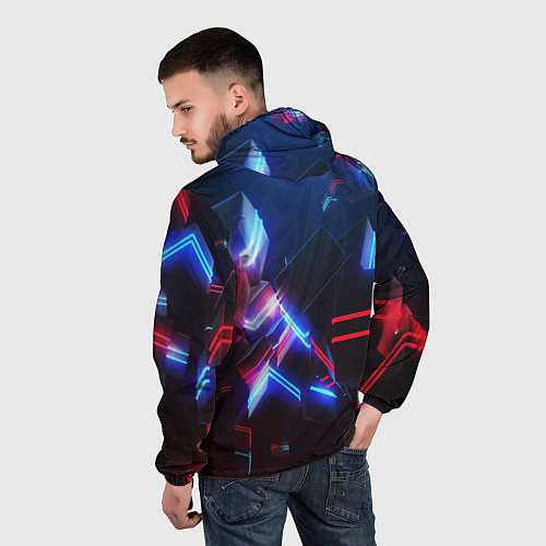 Мужская ветровка Daft punk neon rock / 3D-Черный – фото 4