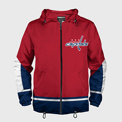 Ветровка с капюшоном мужская Washington Capitals, цвет: 3D-черный