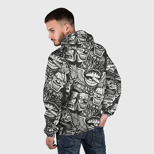 Мужская ветровка Тату ретро / 3D-Черный – фото 4