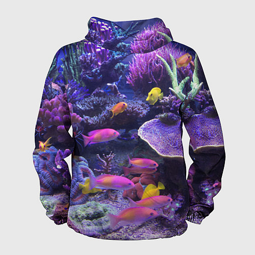 Мужская ветровка Коралловые рыбки / 3D-Черный – фото 2