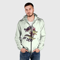 Ветровка с капюшоном мужская Крокодил панк, цвет: 3D-черный — фото 2