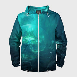 Ветровка с капюшоном мужская Дно морское, цвет: 3D-белый