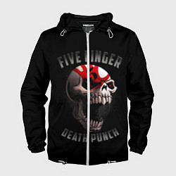 Ветровка с капюшоном мужская Five Finger Death Punch 5FDP, цвет: 3D-белый