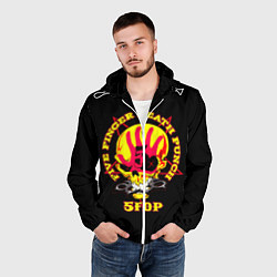 Ветровка с капюшоном мужская Five Finger Death Punch FFDP, цвет: 3D-белый — фото 2