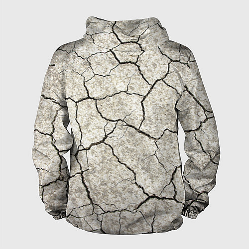 Мужская ветровка Трещины на земле / 3D-Белый – фото 2