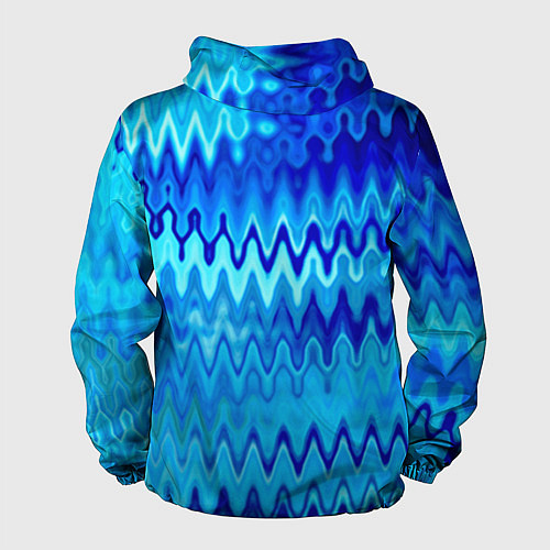 Мужская ветровка Синий-голубой абстрактный узор / 3D-Белый – фото 2