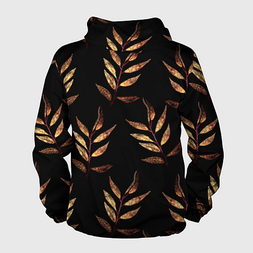 Мужская ветровка Золотисто-красные листья / 3D-Черный – фото 2
