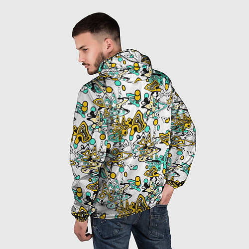 Мужская ветровка Абстрактный современный узор в стиле граффити / 3D-Черный – фото 4