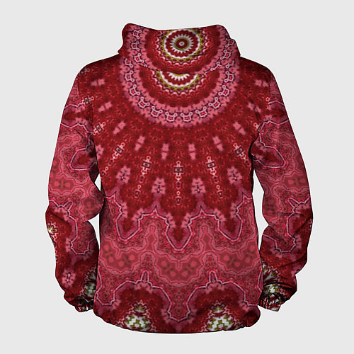 Мужская ветровка Красно-розовый калейдоскоп / 3D-Белый – фото 2