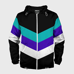 Ветровка с капюшоном мужская Классика Три Полоски, цвет: 3D-белый